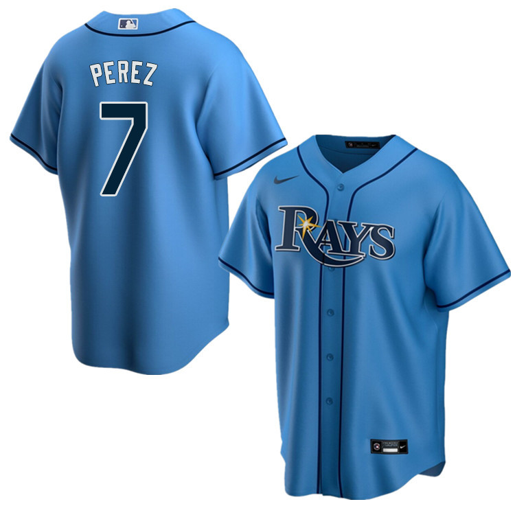 Nike Men #7 Michael Perez Tampa Bay Rays Baseball Jerseys Sale-Light Blue